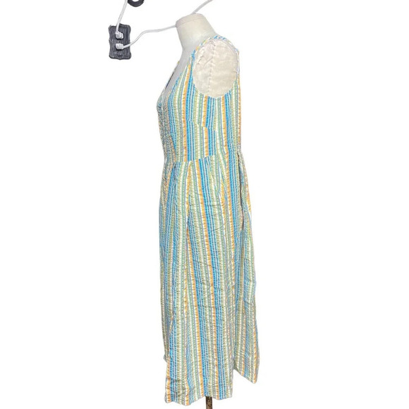 Roller Rabbit Seersucker Lindy Dress Rainbow Stripe Size Medium - Picture 8 of 11
